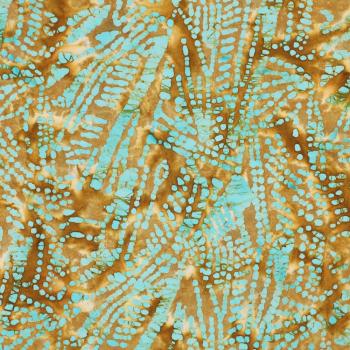 Baumwolle Batik einzigartig gefertigt Mint/Goldtöne
